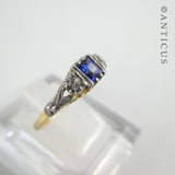 18ct Gold, Platinum and Sapphire Ring.