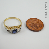 18ct Gold, Platinum and Sapphire Ring.