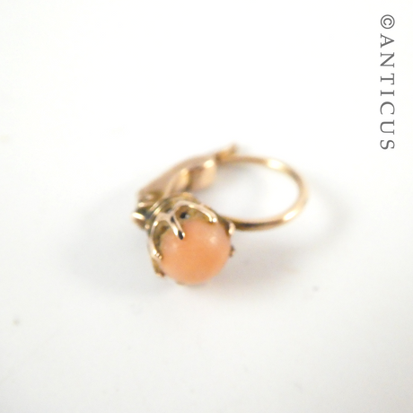 Pair of Gold and Coral Earrings.