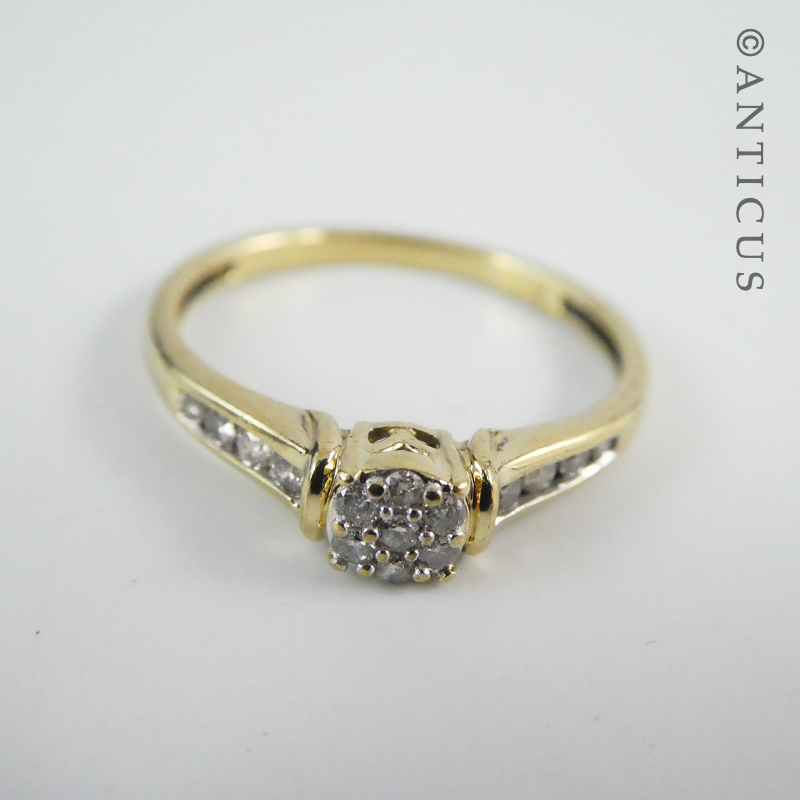 Gold and Diamond Cluster Ring.