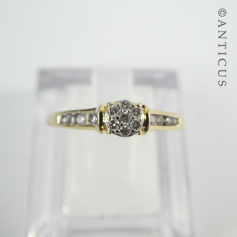 Gold and Diamond Cluster Ring.