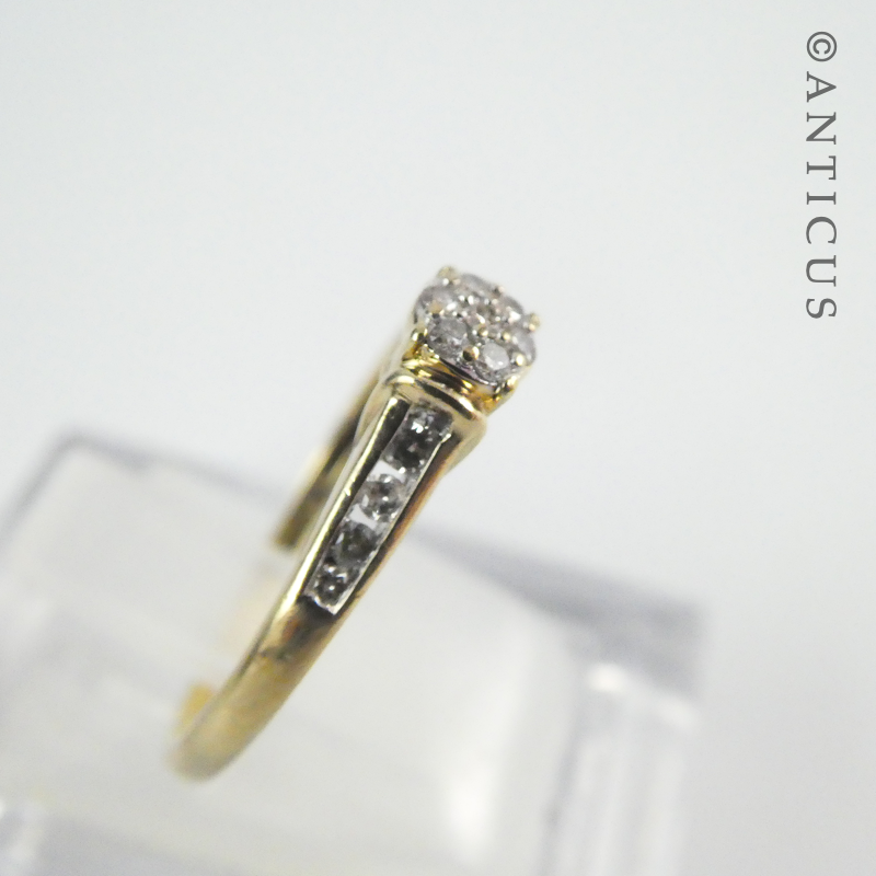 Gold and Diamond Cluster Ring.