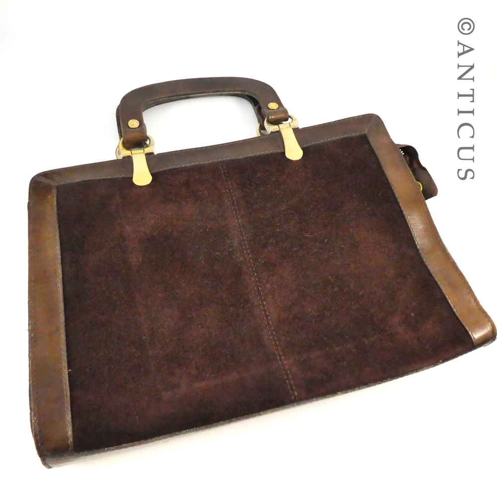 Brown Leather and Suede Handbag.