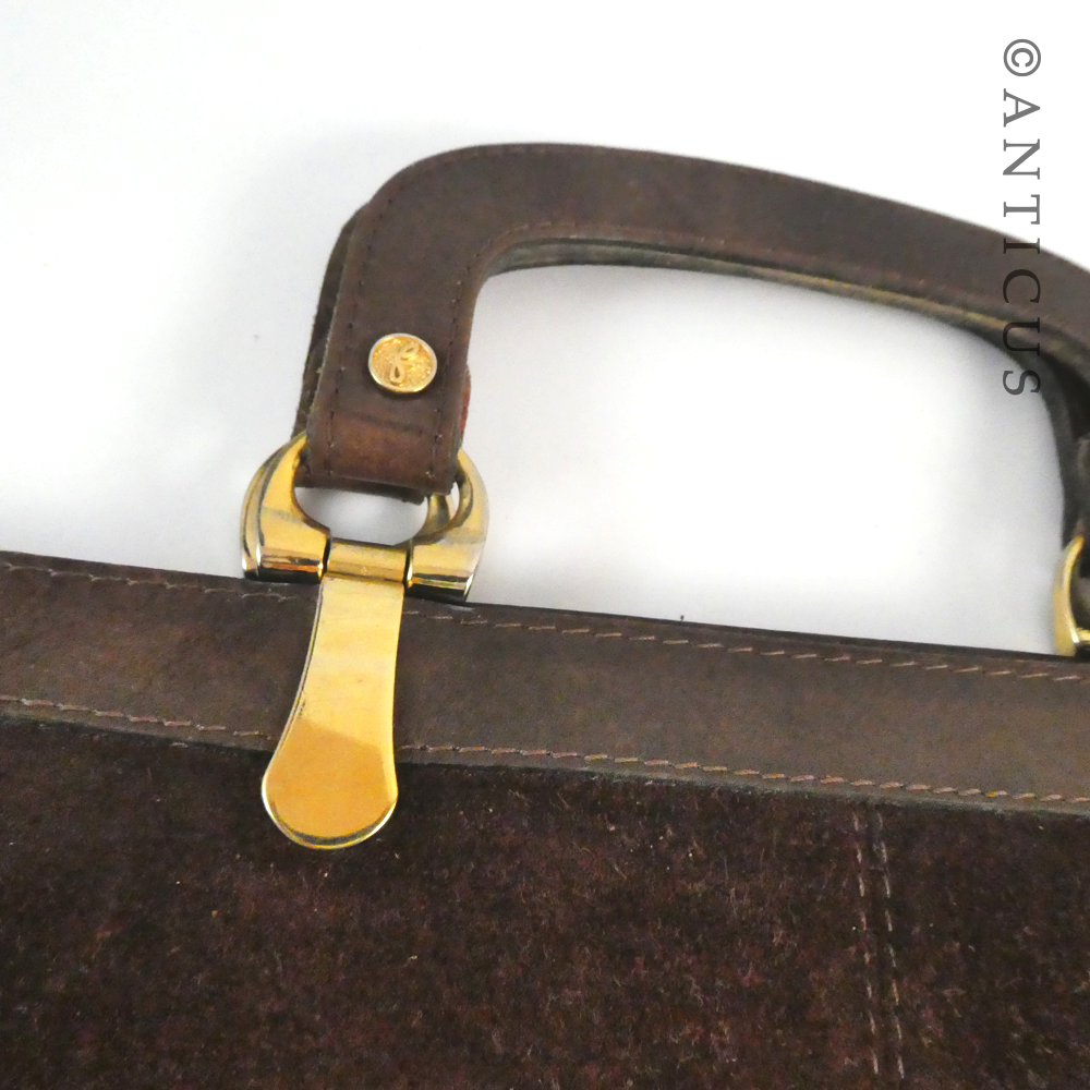 Brown Leather and Suede Handbag.