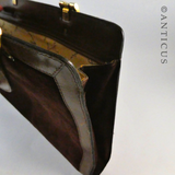 Brown Leather and Suede Handbag.