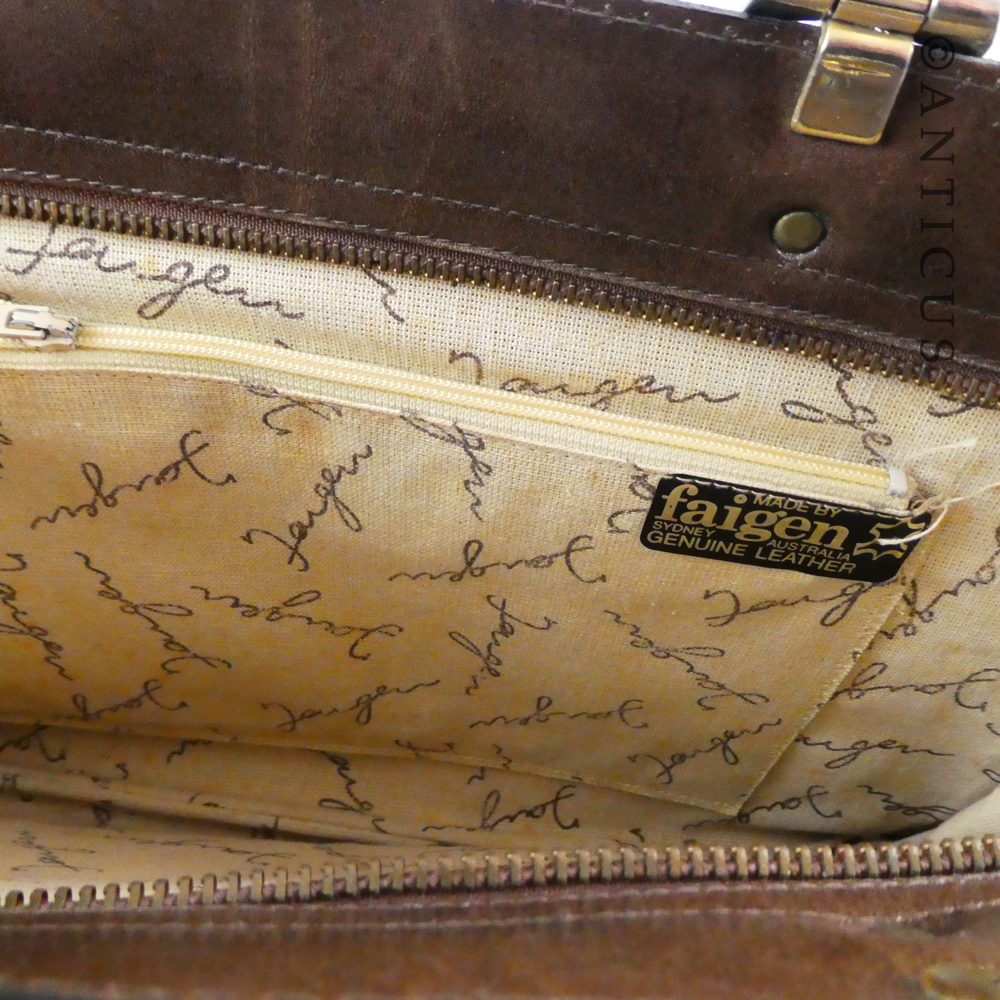 Brown Leather and Suede Handbag.