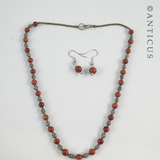 Sunstone Necklace and Matching Earrings.