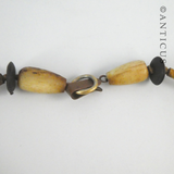 Ethnic-Style Wood, Ceramic and Carved Necklace.