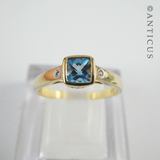 Pretty Blue Topaz and Diamond Ring.