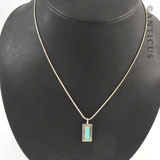 Silver and Turquoise Pendant on Chain.