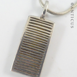 Silver and Turquoise Pendant on Chain.