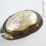 Antique Mother of Pearl Shell Souvenir Box.