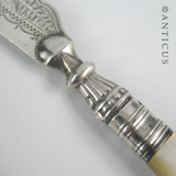 Antique Silver and Mother of Pearl Butter Knife.