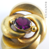 Antique Pinchbeck and Purple Stone Brooch.