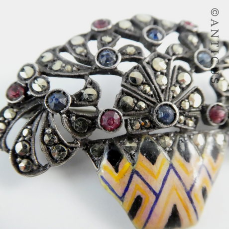 Antique Brooch, Basket of Flowers.