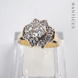 Modern Diamond and Gold Dress Ring.