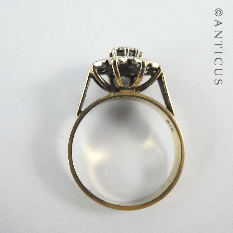 Modern Diamond and Gold Dress Ring.