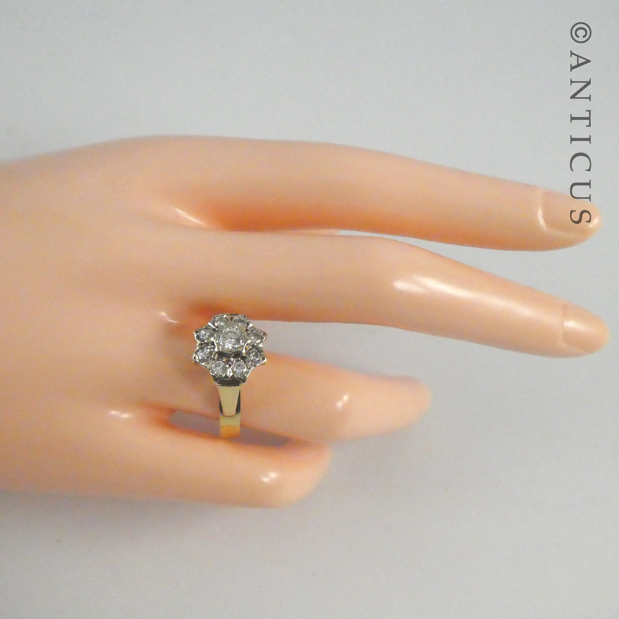 Modern Diamond and Gold Dress Ring.