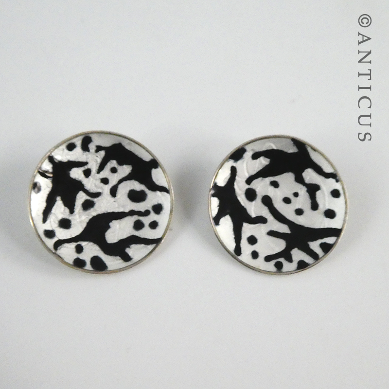 Stylish Norwegian Enamel Earrings.