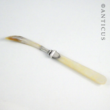 Antique Mother of Pearl and Silver Paper Folder Knife.