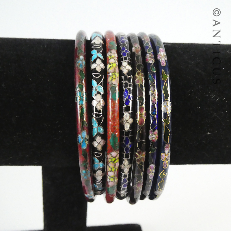 Six Cloisonné Bangles,