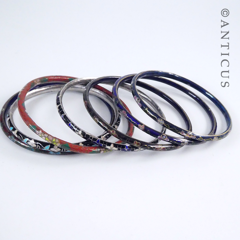 Six Cloisonné Bangles,