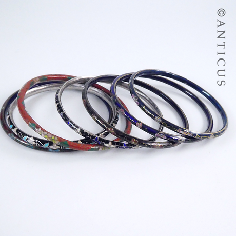 Six Cloisonné Bangles,