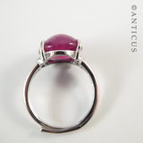 Large Ruby Cabochon, Silver Mount. AIG Cert.