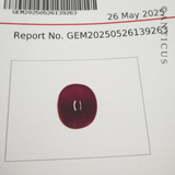 Large Ruby Cabochon, Silver Mount. AIG Cert.