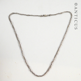 Italian Double Chain Silver Necklace.