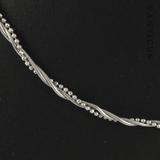 Italian Double Chain Silver Necklace.