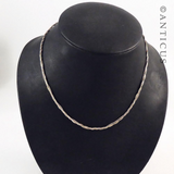 Italian Double Chain Silver Necklace.