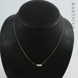 Fine Chain with Three Crystal Beads.