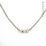 Fine Chain with Three Crystal Beads.