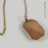 Gold  and Enamel Victorian Locket on Chain.