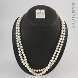 Long Freshwater Pearl Necklace & Earrings.