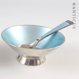 Vintage Boxed Danish Enamel Salts and Spoons.