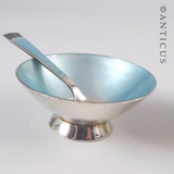 Vintage Boxed Danish Enamel Salts and Spoons.