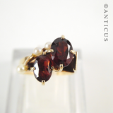 Gold, Garnet and Seed Pearl Ring.