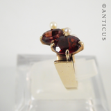 Gold, Garnet and Seed Pearl Ring.
