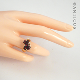Gold, Garnet and Seed Pearl Ring.