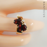 Gold, Garnet and Seed Pearl Ring.