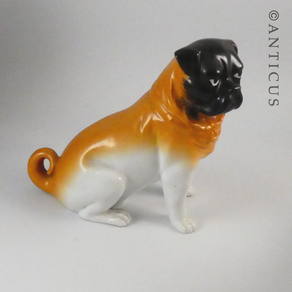 Pair of Victorian Pug Dog Figurines.