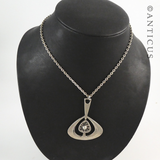 Mid Century Modern Swedish Pendant on Chain.