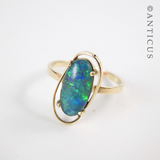 Gold and Opal Doublet Ring.