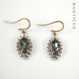 Pair of Mystic Topaz and Gold Earrings.