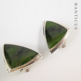 Vintage Pair of New Zealand Jade Earrings.