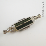 Jade Pounamu and Silver Brooch.