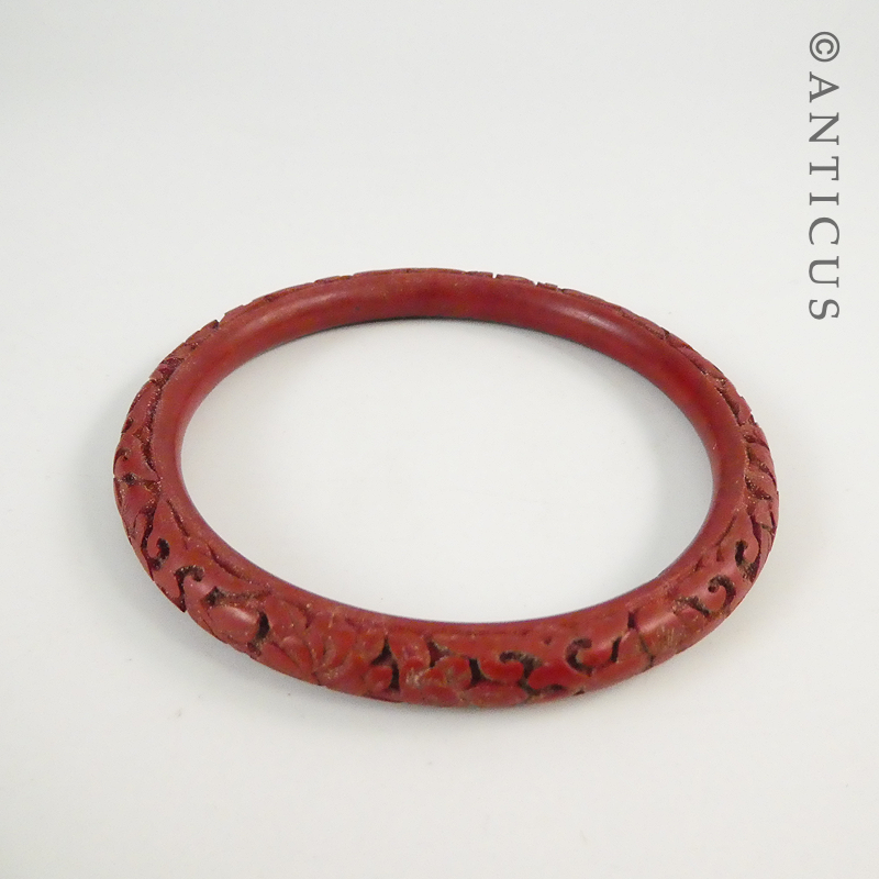 Red Cinnabar Laquer Bangle.