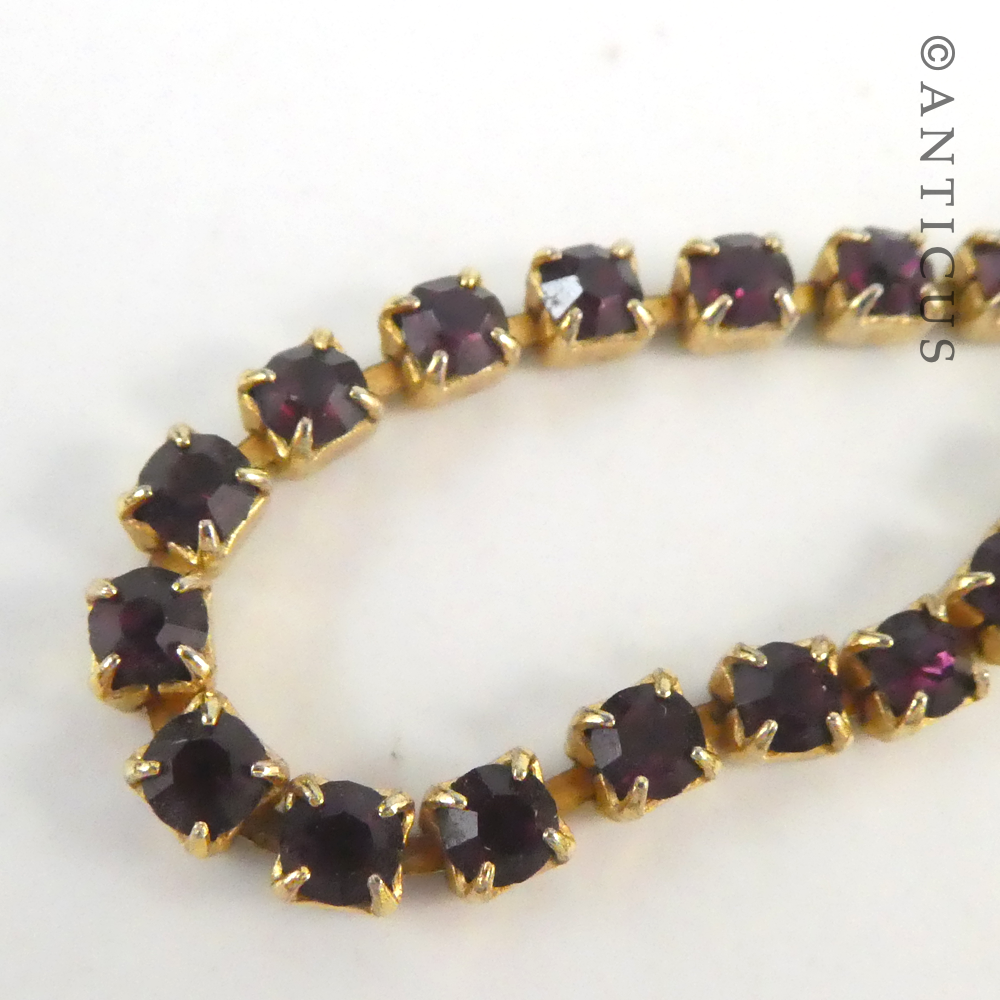 Vintage Necklace, Glass or Amethyst Stones..